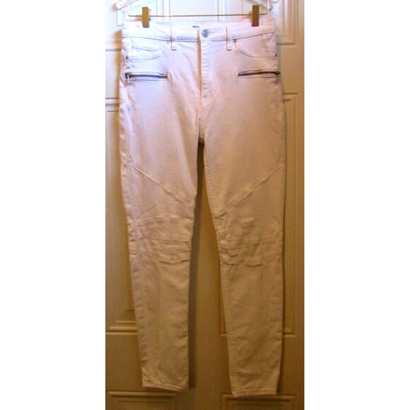 Hudson Jeans White Barbara Super Skinny Ankle Moto Retail $245 NWOT Size 29 - Picture 4 of 11